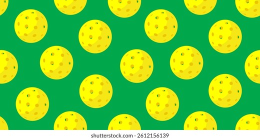 pickleball balls seamless pattern  design on green background vector illustration