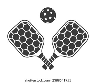 Pickleball Black Color Vector Illustration