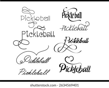 Pickleball Calligraphy Logo – Handwritten Text Typography for Sports Branding
