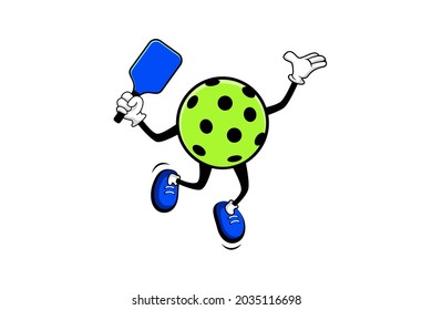 pickleball cartoon character in jumping or smash position, for any business especially making posters, flyers, stickers, memes, etc.