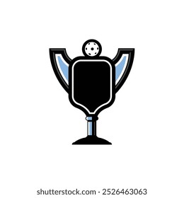 Logotipo da liga dos campeões de Pickleball com troféu e combinação de bola