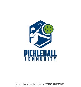 Pickleball Community Academy Club  Sports Logo Template Vector