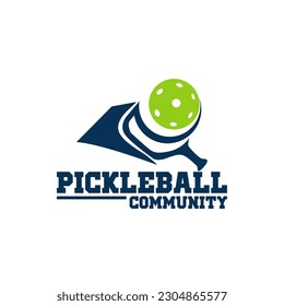 Pickleball Community Academy Club  Sports Logo Template Vector