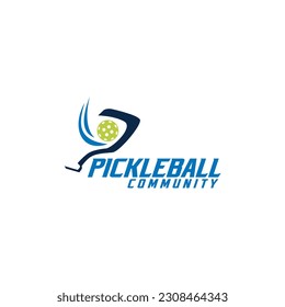 Pickleball Community Academy Club  Sports Logo Template Vector