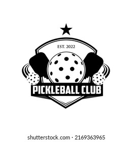 Pickleball Community Club Logo Badge With White Background