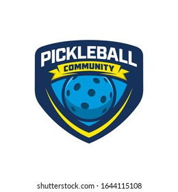 Pickleball community logo badge with triangle background