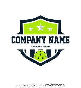 Pickleball community logo badge with white and blue background
