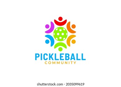 pickleball community logo vector graphic for any business especially for sport community, team, club, training, etc.