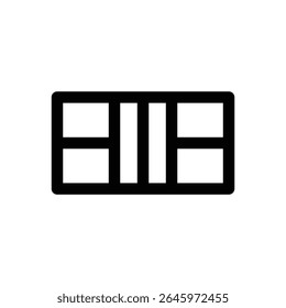 Pickleball court. Editable stroke vector icon.