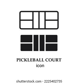 Pickleball court icon. Isolated vector illustration on white background.