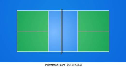 Pickleball Court Official Dimensions Top View Stock Vector (Royalty ...