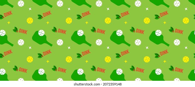 Pickleball cover pattern. Christmas wrapping paper. Vector illustration.