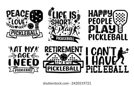 Diseño de camisetas de paquete personalizado de bolas de bolas. diseño de camisetas de pickleball divertidas, camiseta de bolas de bolas, vectores de bolas de pickleball, torneo, diseño de ropa de juegos de paleta deportiva diseño para estilos de vida activos