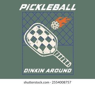 Pickleball diking around slogan sports club vector t-shirt design for apparel graphic print artwork.