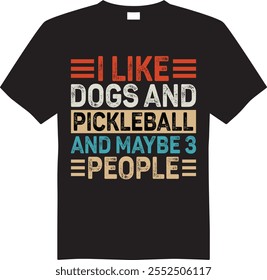 PICKLEBALL AND DOG  T SHIRT DESIGN VECTOR GRAPHICS