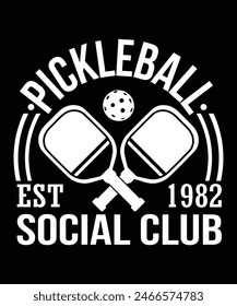 Pickleball Est 1982 Camiseta Social Club Diseño