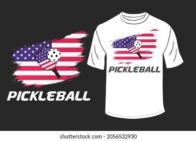 Pickleball Flag T Shirt Design