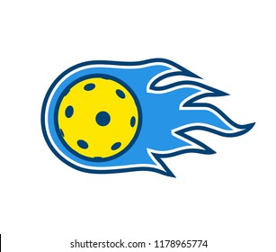 Pickleball and floorball ball symbol design