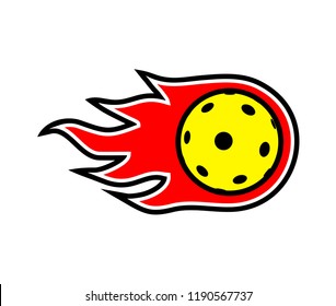 Pickleball and floorball ball symbol design