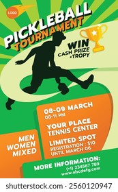 pickleball flyer template for tournament, match, training, event, etc.