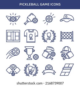 Juego de iconos de juego de bolas de bolas. Ilustraciones vectoriales de juegos deportivos al aire libre. 