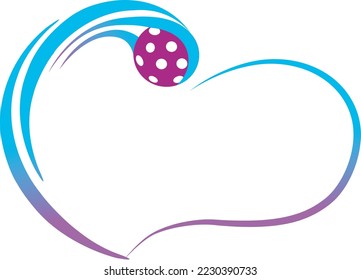 Pickleball game logo with a ball on a white background. Background excluded