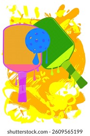 Pickleball graffiti. Abstract modern street art decoration performed in urban painting style.