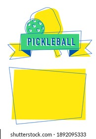 Pickleball graphic design for you club or team. Vector bright modern art.