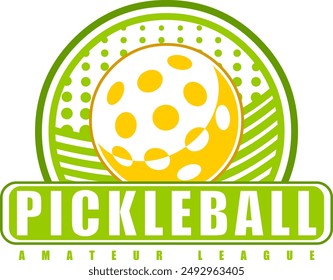 PickleBall Graphic Logo Design. Vector Hand Drawn Illustration Isolated On Transparent Background