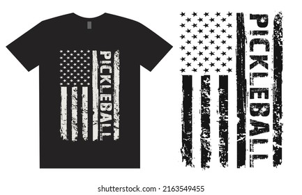 Pickleball Grunge Flag Vector Design