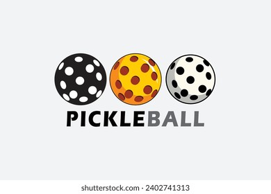 pickleball Icons and a pickleball club vector silhouette illustration,  tennis ball, club, playing, 