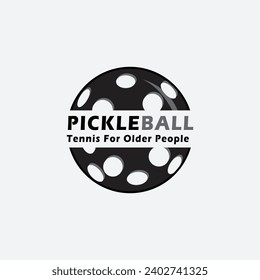 pickleball Icons and a pickleball club vector silhouette illustration,  tennis ball, club, playing, 