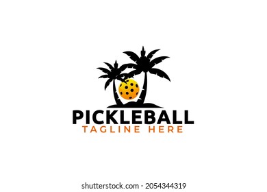 pickleball island logo vector graphic for any business especially for sport club, team, association, community, etc.