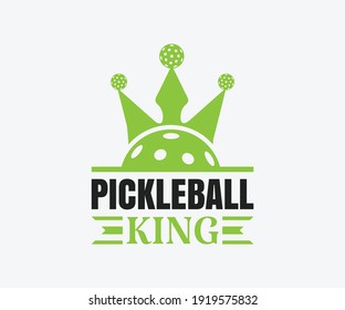 Pickleball King, Printable Vector Illustration. Pickleball SVG. Great for badge t-shirt and postcard designs. Vector graphic illustration. svg