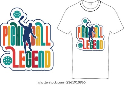 Pickleball Legend - Retro Vintage  Grange Funny Pickleball T - Shirt Design.