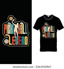 Pickleball Legend - Retro Vintage  Grange Funny Pickleball T - Shirt Design.