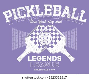 Pickleball lenda esporte clube vetor t-shirt design. Pickleball impressão gráfica arte.