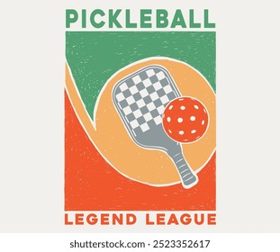 Pickleball Legende Sport Club Vektor T-Shirt Design. Sportplakat.