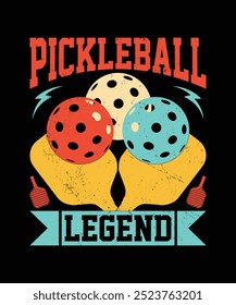 Pickleball legend pickleball t shirt design vector. illustration