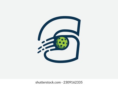 pickleball letter g logo with a combination of letter g and a moving ball in line style for any business especially pickleball shops, pickleball training, clubs, etc.