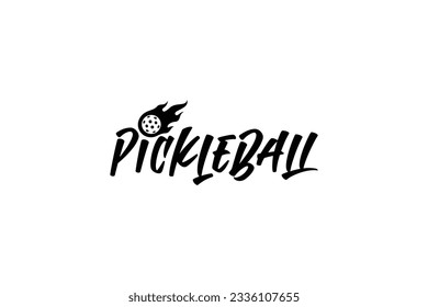 pickleball lettering with moving fireball on letter i. It's great for t-shirt , sticker, logo, etc.