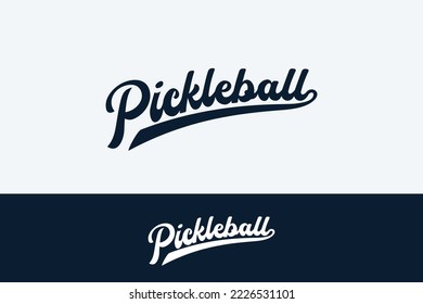 Pickleball lettering with script letters that are dynamic, simple and eye catching. Suitable for logos, advertisements, t-shirt designs, hoodies, accessories, stickers, etc.