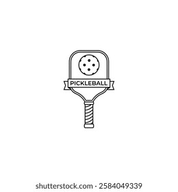 Pickleball Line Icon. Editable Stroke Vector Icon