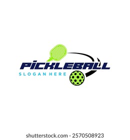 Pickleball logo with an attractive ball for any business especially for sports clubs, teams, associations, communities and etc