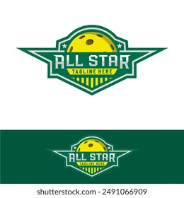 Pickleball logo badge emblem. Emblem set collection vector illustration for a pickleball club