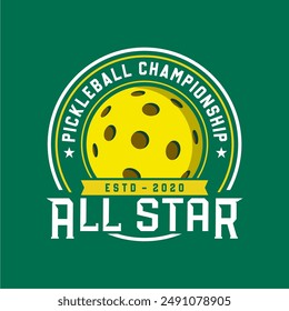 Pickleball logo badge emblem. Emblem set collection vector illustration for a pickleball club