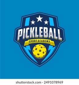 Pickleball logo badge emblem. Emblem set collection vector illustration for a pickleball club
