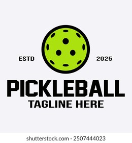Pickleball logo badge emblem. Sports label vector illustration for a pickleball club
