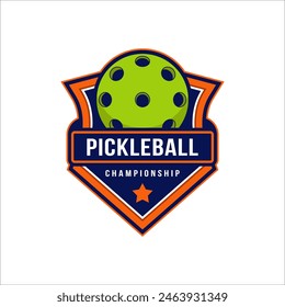 Pickleball logo badge template. sports logo