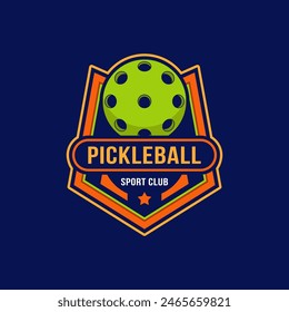 Pickleball logo badge template. sports logo